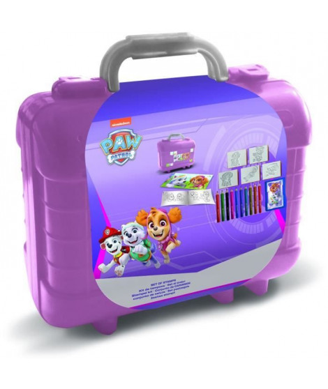 Travel Set - MULTIPRINT - 42913 - 5 tampons Pat Patrouille Everest, 10 crayons