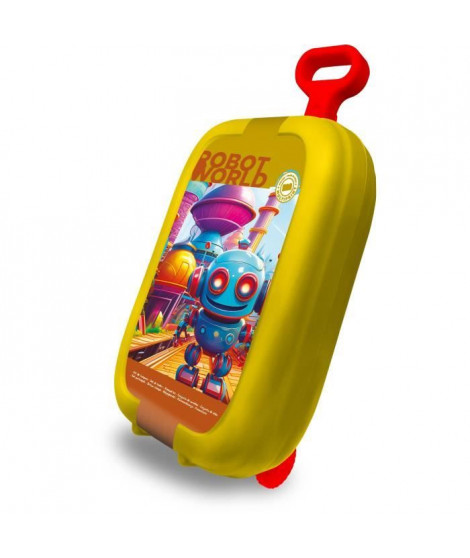 Trolley - MULTIPRINT - 64010 - 7 tampons Les Robots, 5 crayons, 18 feutres