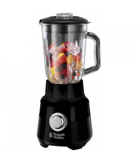 Blender - RUSSELL HOBBS - Matte Black 24722-56 - 650 W - Noir mat - Bol verre 1,5 L - 2 vitesses + pulse