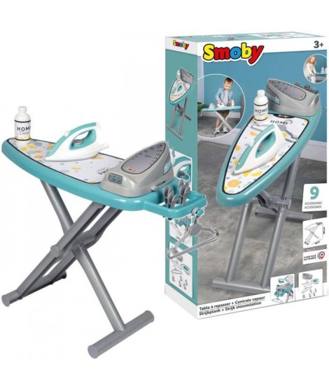 Smoby - Planche a repasser avec station vapeur + 9 accessoires - Jeux d'imitation ménage - H48cm - Fabrication Française - Dé…