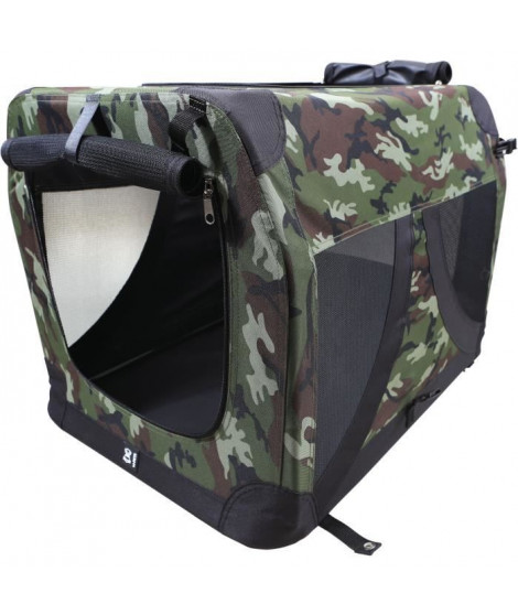 Caisse de transport - M PETS - COMFORT CRATE L - Camouflage - Pliable - Cadre métallique - Grilles d'aération