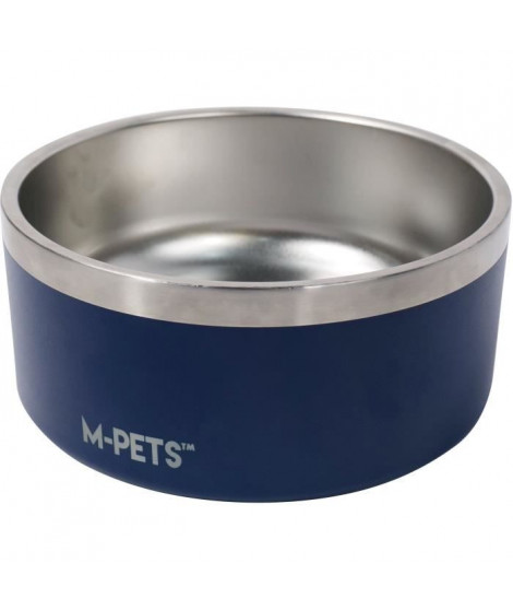 Gamelle - M PETS - ESKIMO - Double paroi 2 L - Bleu - Acier inoxydable, antidérapant, inodore, antirouille, lavable