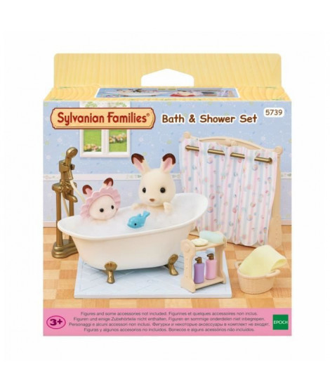 Le set baignoire et douche - SYLVANIAN FAMILIES - 5739 - Ensemble de salle de bain avec accessoires