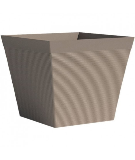 Pot carré - GARDEN ID - Green Care Impact Taupe - 29 x 26 cm - Garanti 10ans - 100% recyclé - UV/gel résistant