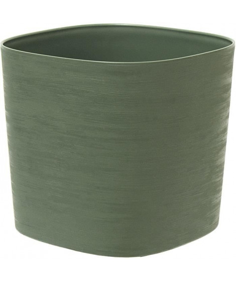 Pot avec réserve d'eau - GARDEN ID Respect - Vert de gris 40 x 40 cm - 100% déchets ménagers - 100% recyclable - Surface stru…