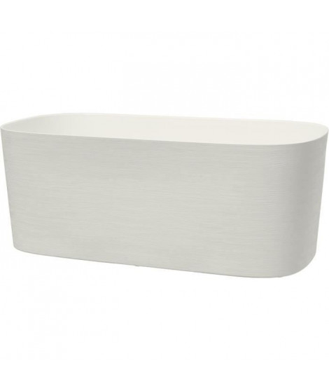 Jardiniere avec réserve d'eau - GARDEN ID Respect - Blanc 50 x 17 cm - 100% déchets ménagers - 100% recyclable - Surface stru…