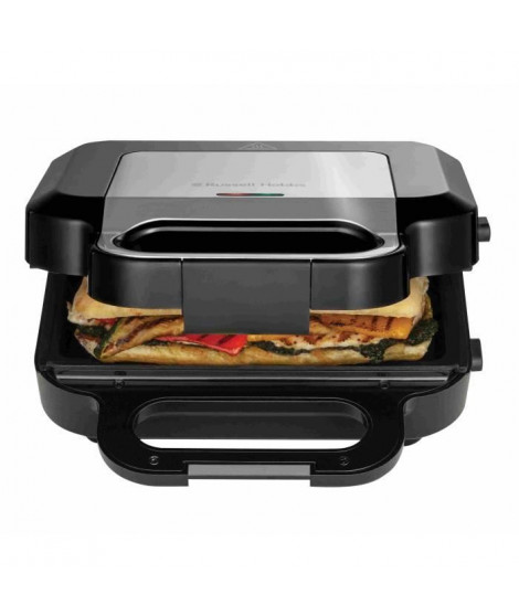 Appareil a sandwich 3 en 1 - RUSSELL HOBBS - 26810-56 - 750 W - 3 plaques amovibles - Noir mat / Acier
