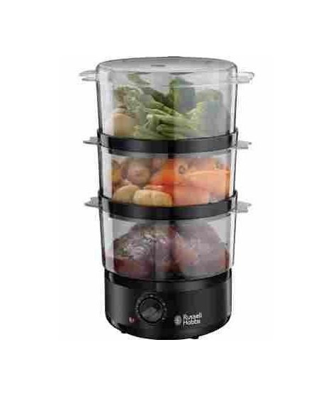 Cuiseur vapeur - RUSSELL HOBBS - Matte Black - 26530-56 - 400 W - 7 L - 3 paniers vapeur - Noir