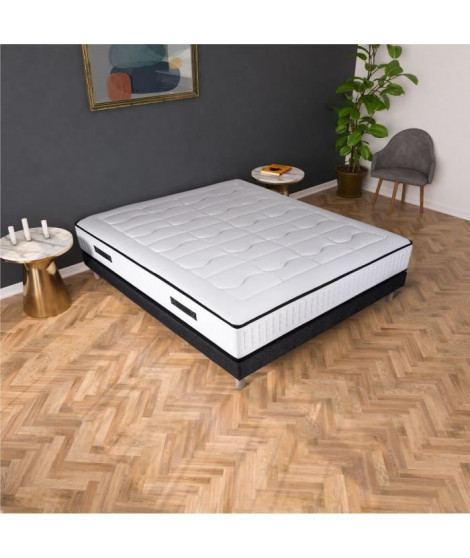 Matelas 140 x 190cm - Ressorts ensachés et mémoire de forme - 24 cm - Ferme - EXCELLENCE COLLECTION Berlin