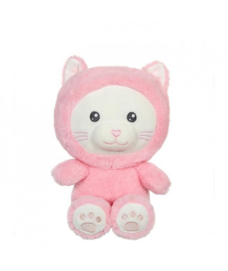 Peluche Chat Hoody Pets - GIPSY TOYS - Rose, 24 cm