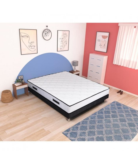 Ensemble sommier et matelas - PARIS - 160 x 200 - Ressorts - Sommier a lattes