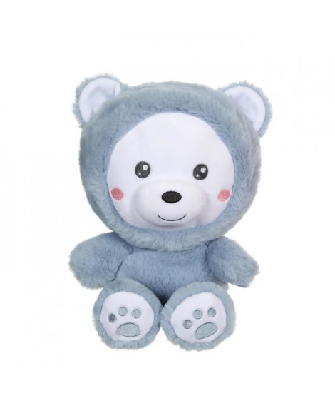 Peluche Ours Hoody Pets - GIPSY TOYS - Bleu, 24 cm