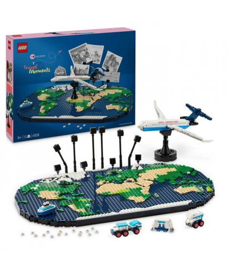 LEGO Family 41838 Souvenirs de Voyages - Carte du Monde - Cadeau pour les Voyageurs