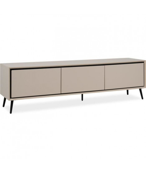 Meuble TV Arona - Capuccino / Noir - 3 abbatants - 175 x 50 x 38 cm