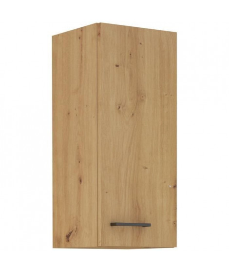 Meuble haut - MODENA - 30 cm - Chene artisan et noir mat - CUISINIER