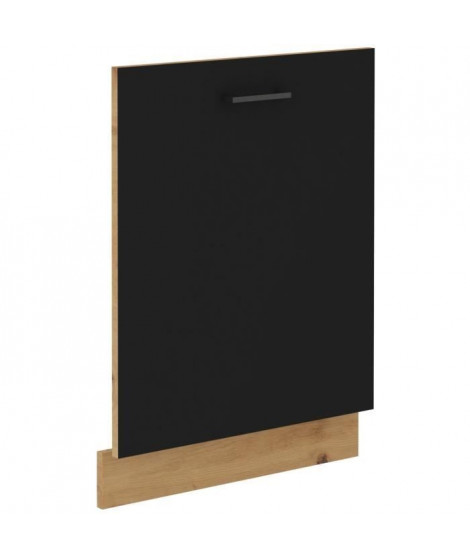 Façade lave-vaisselle + plinthe - MODENA - 60 cm - Chene artisan et noir mat - CUISINIER