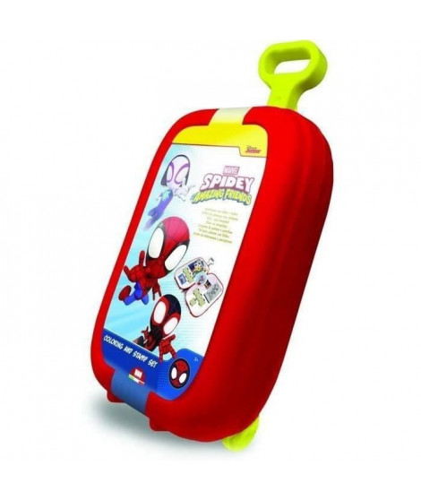 Trolley - MULTIPRINT - 64135 - 7 tampons Spidey et ses Amis, 5 crayons, 18 feutres