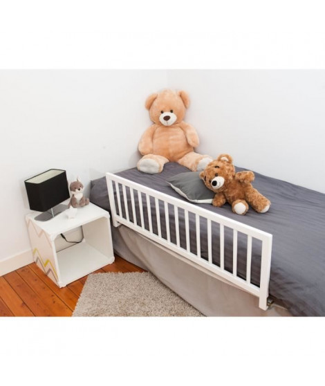 Barriere de lit - NIDALYS - 90 cm - Bois - Blanc - Norme BS - PEFC