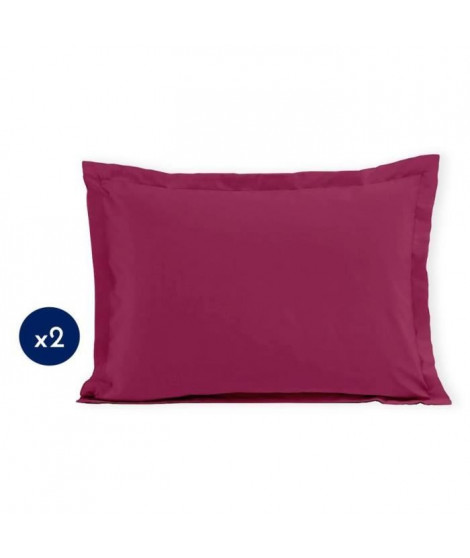 Lot de 2 taies d'oreiller - LOVELY HOME - LH71603 - 50 x 70 cm - Fuchsia