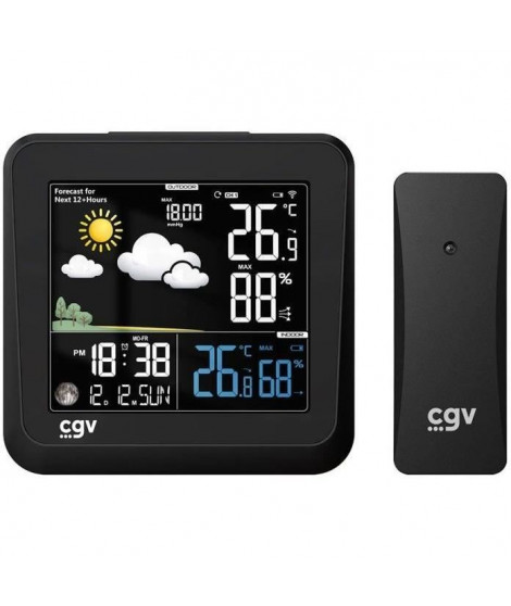 Station météo sans fil - CGV - MY METEO-1NC - Écran couleur - Contrôle tactile - Horloge et calendrier