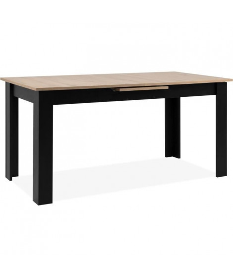 Table extensible - BIRMINGHAM - 80B - Ouverture synchonisée automatique - Chene / noir - 8 / 10 personnes - 160-200 x 75 x 80 cm