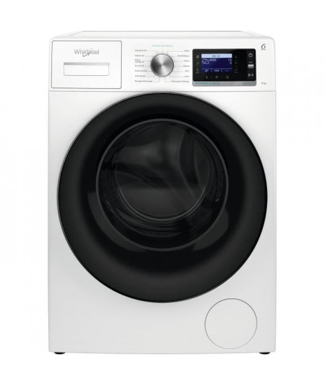 Lave-linge hublot WHIRLPOOL W6XW845WBFR Supreme Silence - 8 kg - Induction directe - L60cm - Classe B - 1400 trs/min - Blanc
