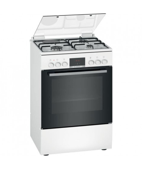 Cuisiniere mixte - BOSCH SER4 - HXR39AG20 - 4 foyers - Four 66 L - 4.3 kW - Classe A - 60 cm