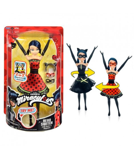 Poupée Ladybug Transformation - BANDAI - Miraculous 26 cm - Changement de tenue