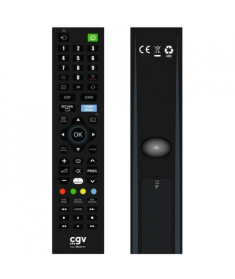 Télécommande de remplacement - CGV - FIDELIO Sony - Pour téléviseurs Sony - Sans programmation - Prete a l'emploi