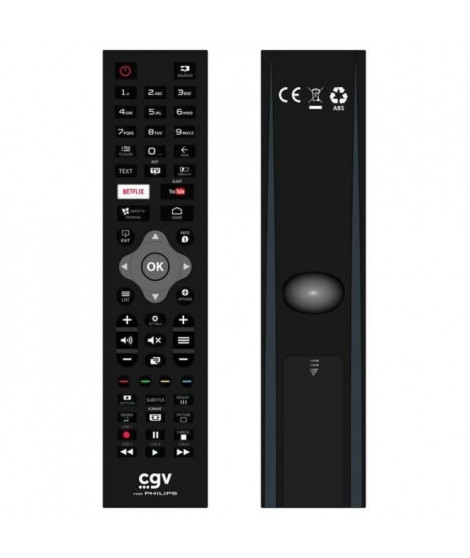 Télécommande de remplacement - CGV - FIDELIO Philips - Pour téléviseurs Philips - Sans programmation - Prete a l'emploi