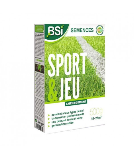 Semences de gazon - BSI - Sport & jeu - Avec enrobage protecteur - Haute qualité - jusqu'a 25 m² - 500g