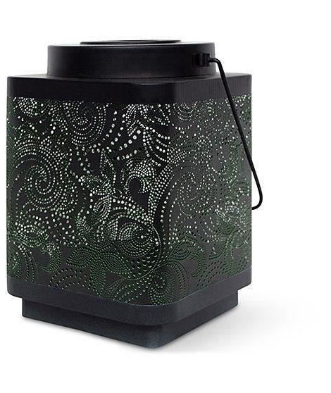 Lanterne solaire - GARDEN ID Attract - Vert 11 x 11 h15 cm - 6 a 8h autonomie - Mobile - Bouton on/off.