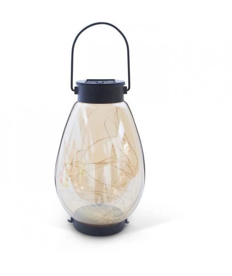 Lanterne Solaire - GARDEN ID Bali - Ø14 H23 cm - Éclairage 6-8h - Accrochage polyvalent - Pile AAA rechargeable.