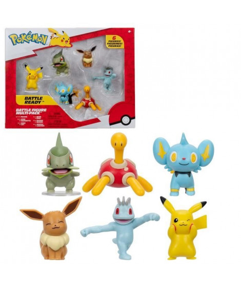 Pack 6 Figurines Pokémon - BANDAI - JW3614 - 5 cm - Combats Pokémon