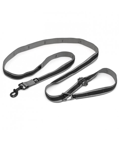 Laisse mains libres - KURGO - QUANTUM - 6 positions - 120 a 180 cm - Noir