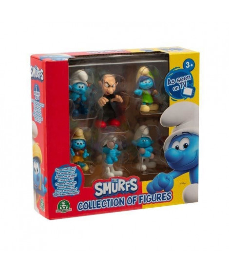 Figurines - GIOCHI PREZIOSI - Les Schtroumpfs - Coffret 6 figurines 5 cm dont 1 exclusive Azrael - a partir de 3 ans - PUF14