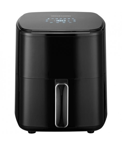 Friteuse sans huile  ARTHUR MARTIN - Airfryer 5 L- 1400 W - Ecran tactile - 7 pré-réglages de cuisson - Noir