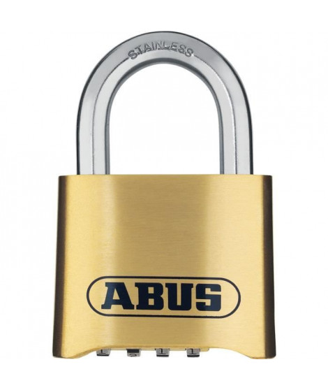 Cadenas a combinaison - ABUS - 180IB/50 B/DFNLI - Corps laiton forgé - Anse inox - Code numérique a quatre chiffres