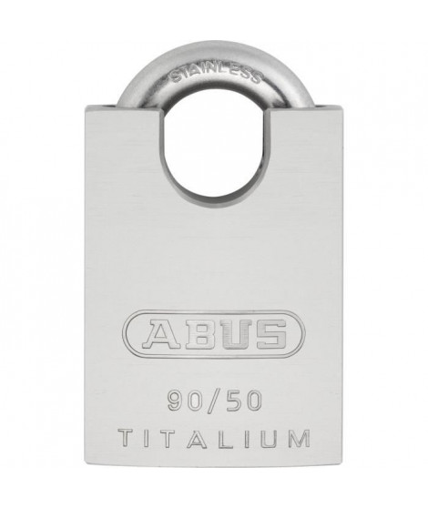 Cadenas en aluminium spécial - ABUS - 90RK/50 - Anse protégée - Cylindre interchangeable - Protection intempéries