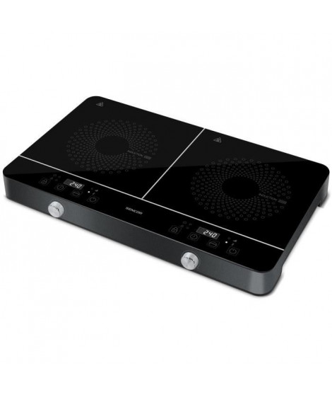 Plaque de cuisson a double induction - SENCOR - SCP 4201GY - 3500 W - 2 foyers - Ecran LCD - Gris