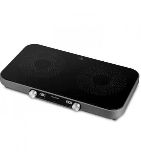 Plaque de cuisson infrarouge - SENCOR - SCP 2803BK SmoothCook - 3500 W - 2 foyers vitrocéramique - Noir