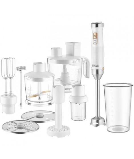 Mixeur plongeant 10 en 1 - SENCOR - SHB 6551WH - 1500 W - Technologie TITANIUM QuadBlade - Blanc