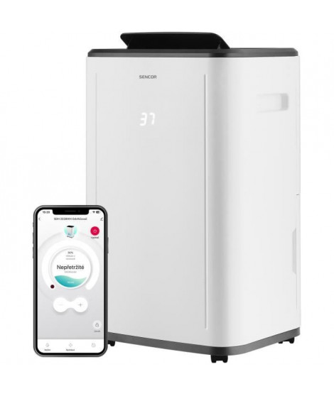 Déshumidificateur mobile intelligent - SENCOR - SDH 2028WH - 360 W - 20 L/jour - Réservoir : 6 L - 2 vitesses - Blanc
