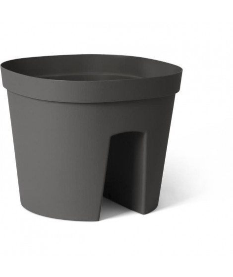 Pot balustrade - GARDEN ID Smile - Anth. 30 cm - S'adapte a toutes les balustrades - Réserve d'eau - recyclé et 100% recyclable
