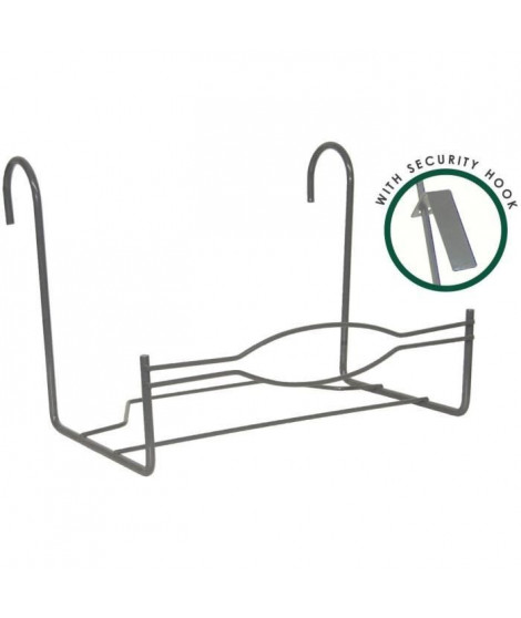 Support Balcon Large - GARDEN ID - 35 x 18 cm Anthracite - Crochets Sécurisés - Dimensions Pratiques - Robuste