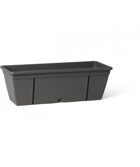 Kit jardiniere avec crochet en métal, réserve d'eau et écarteur pour les écoulements - GARDEN ID Smart - Anthracite 50 cm