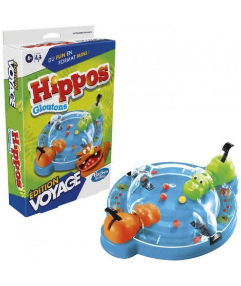 Hippos gloutons Voyage, jeu de société de voyage pour 2 joueurs, des 4 ans, Hasbro Gaming