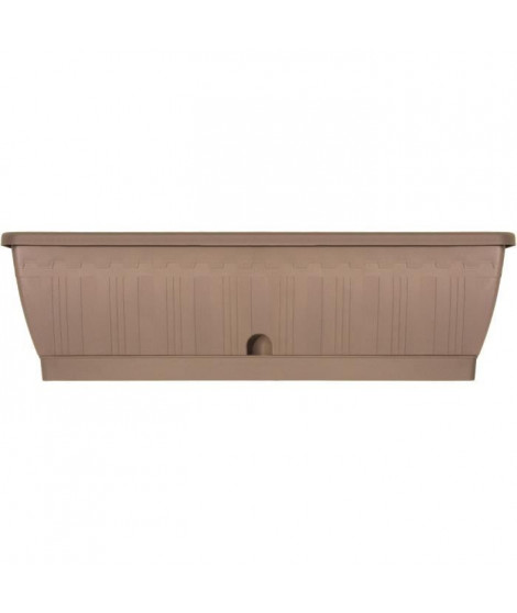 Jardiniere - GARDEN ID Terraflor - Taupe 60 cm - Solidité - Réserve d'eau - Recyclé & 100% recyclable - Volume pour plantes.