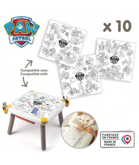 Smoby - Recharge Coloriages pour la Kid table créative - 10 feuilles de coloriages Pat' Patrouille