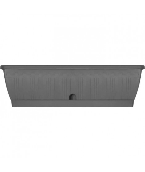 Jardiniere - GARDEN ID Terraflor - Anthracite 60cm - Solidité - Réserve d'eau - Recyclé & 100% recyclable - Volume pour plantes.